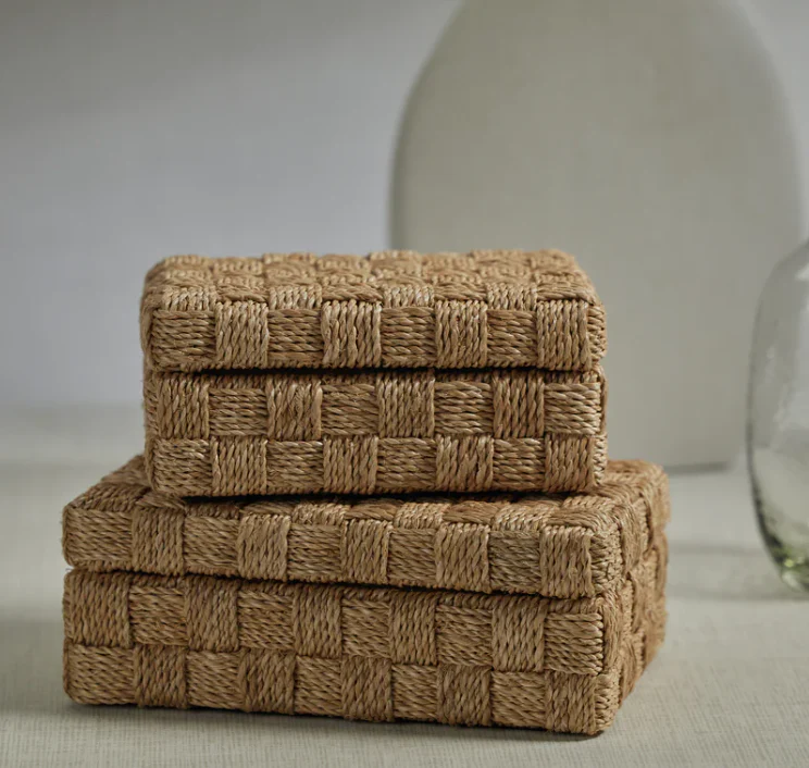 Natural Abaca Rope Hinged Box - Image 2