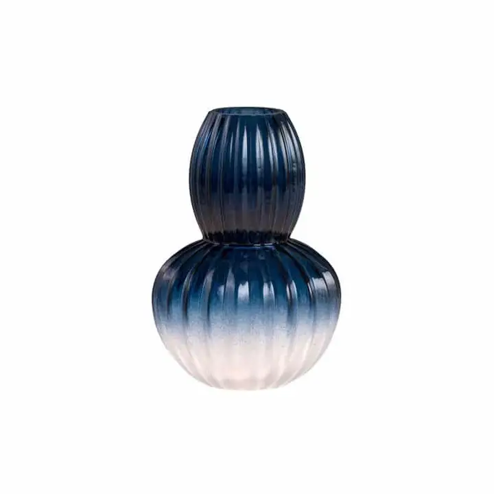 Ridged Frosted Vase