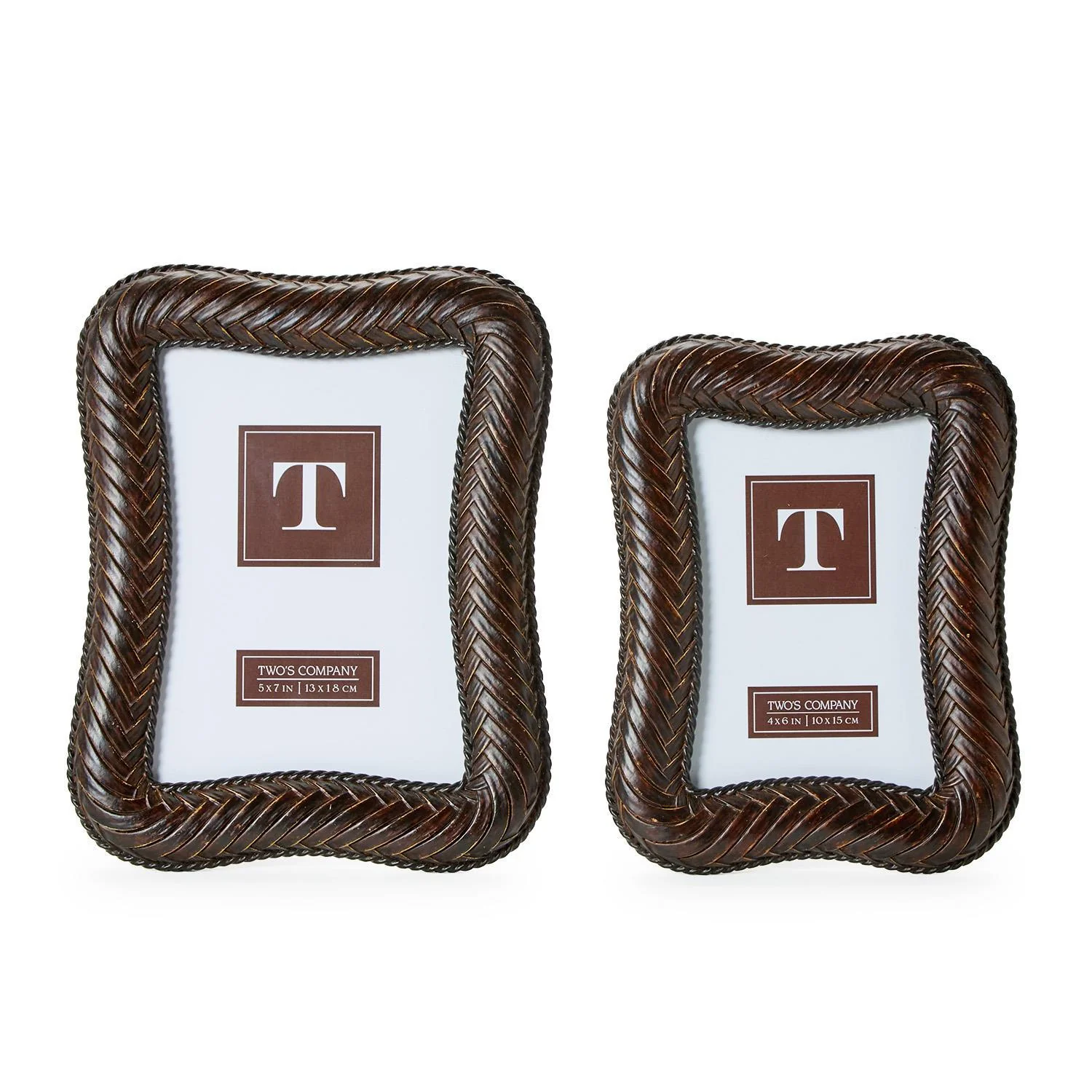 S/2 Herringbone Weave Frames - Image 2