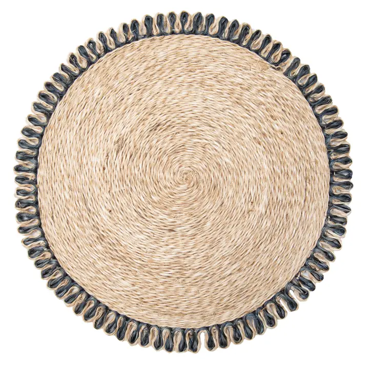 Loopy Abaca Natural & Navy Placemat Set of 4