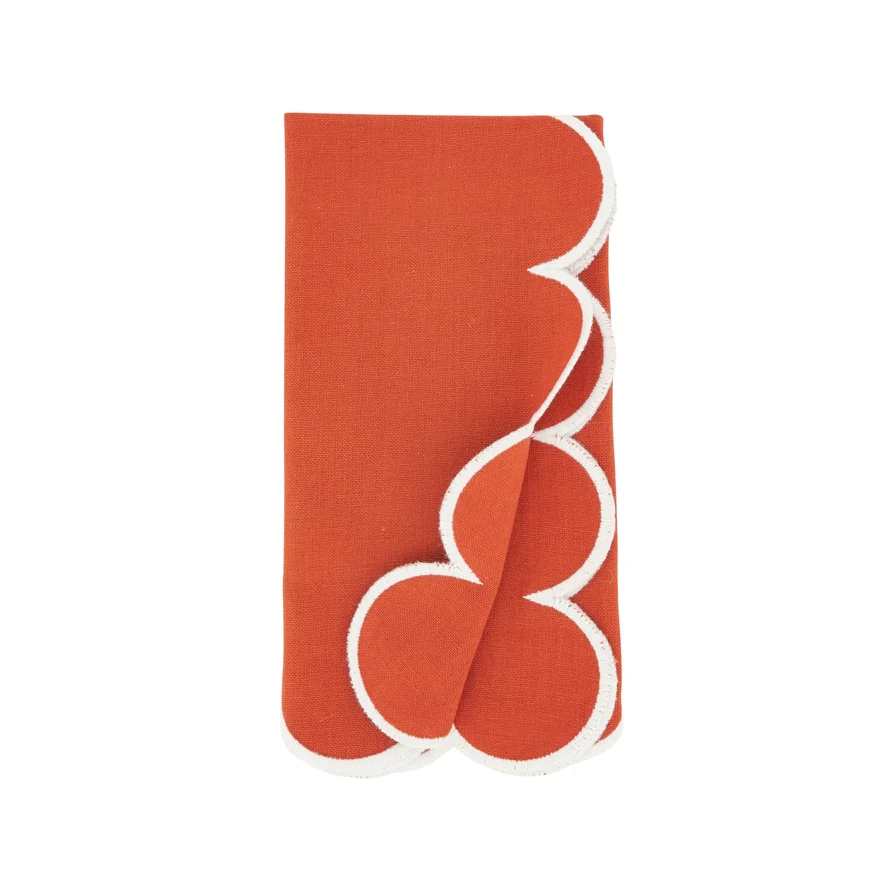 Scalloped Hem Napkin Set Of 4 - Image 6