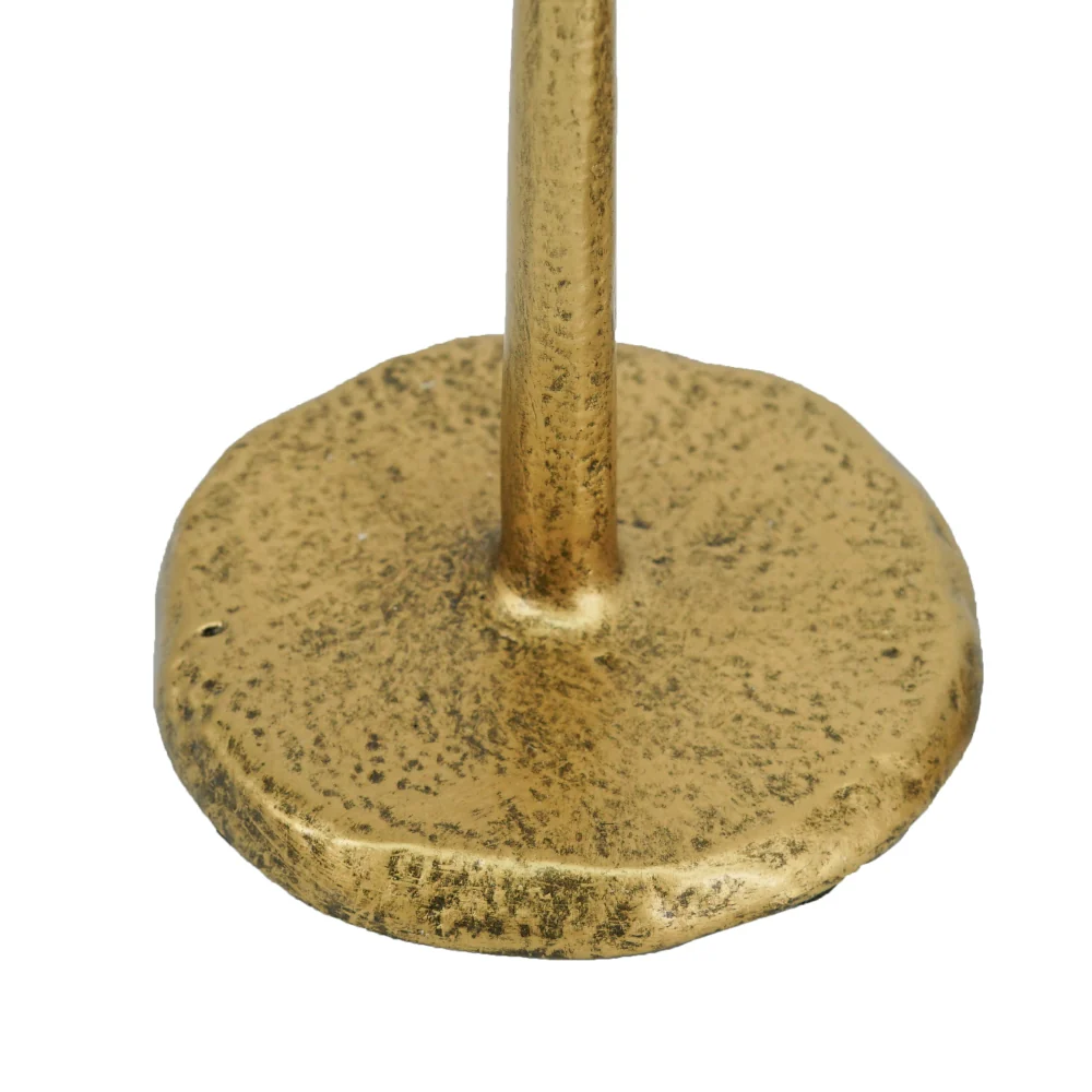 Set of 3 Gold Iron Candlesticks - Image 3