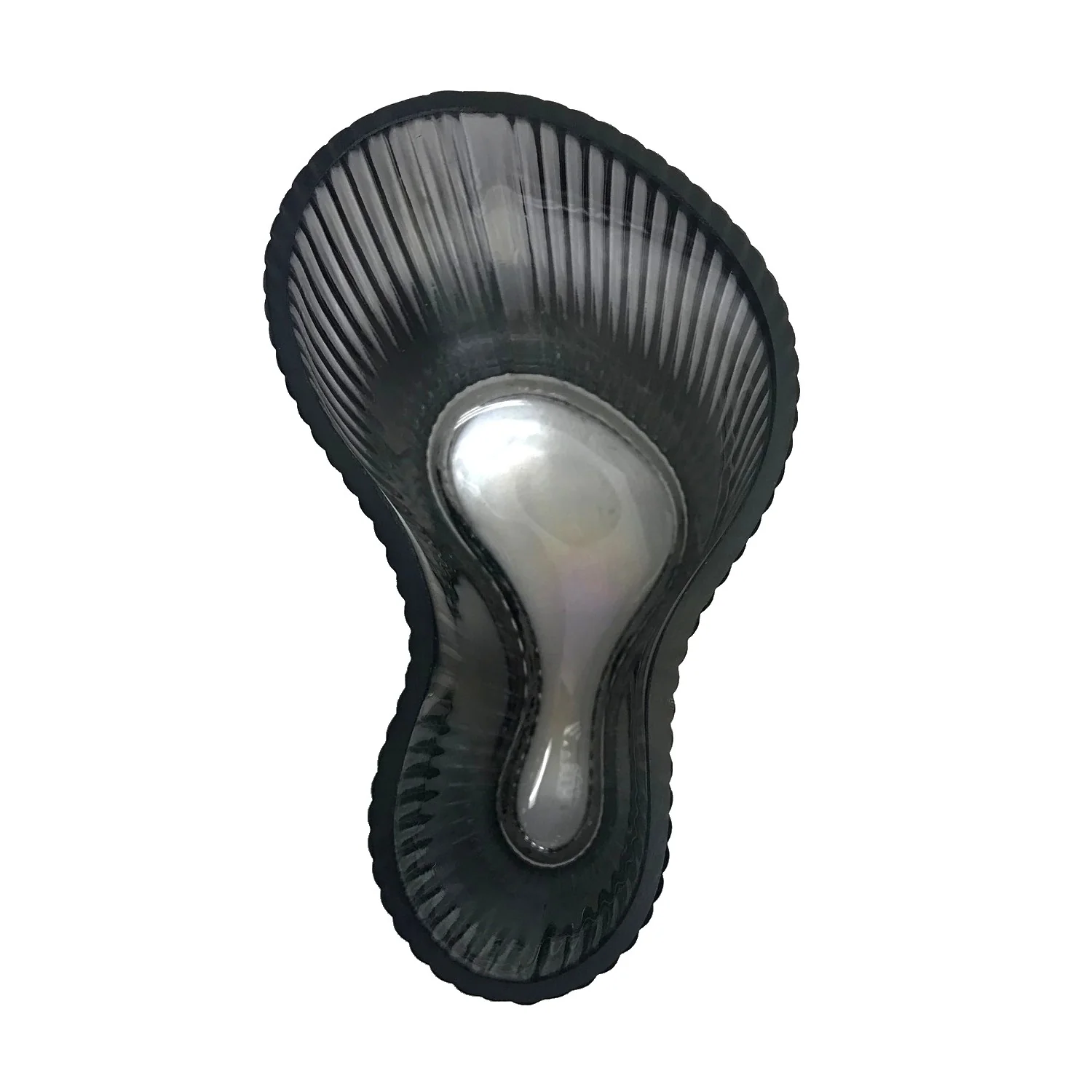 Smoke Pleated Glass Vase - Image 2