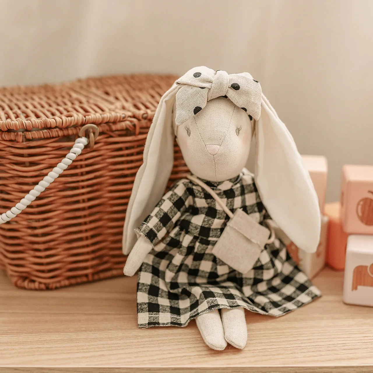 Sofia Mini Black Check Bunny - Image 3