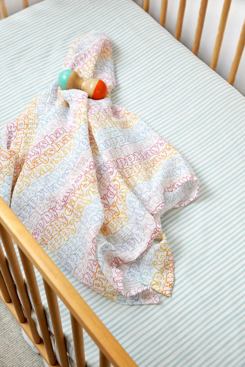 Stripes Away Sea Crib Sheet - Image 2