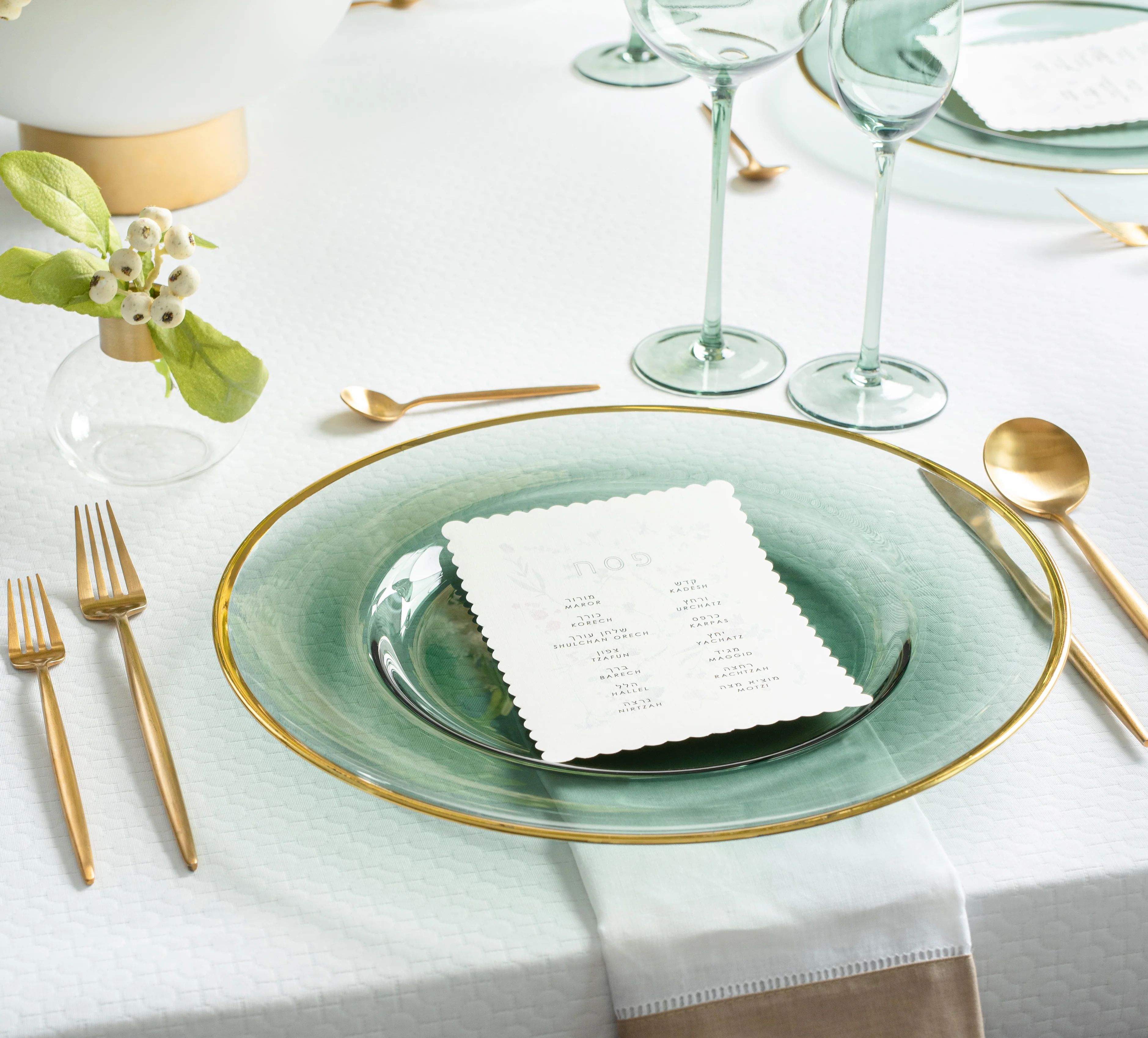 Taupe Border Hemstitch Napkins Set of 6 - Image 2