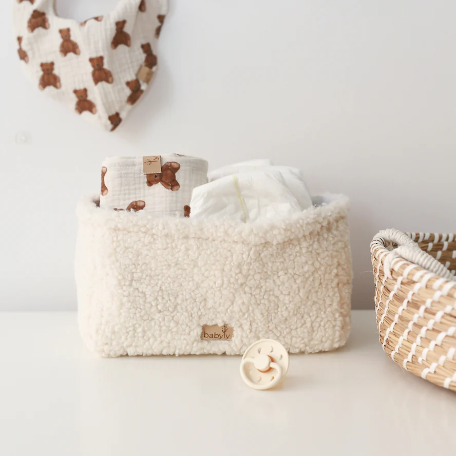 Teddy Boucle Organizer - Cream