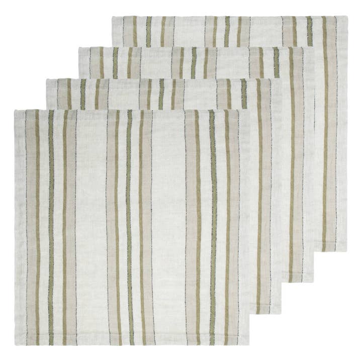 Trio Stripe Linen Napkins Set of 4 - Image 2
