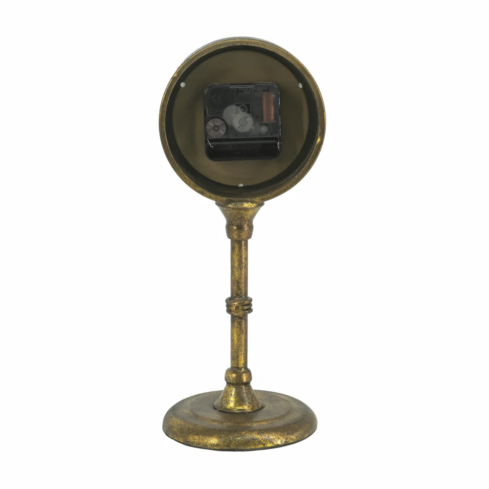 Vintage Inspired Gold Iron Table Clock - Image 4