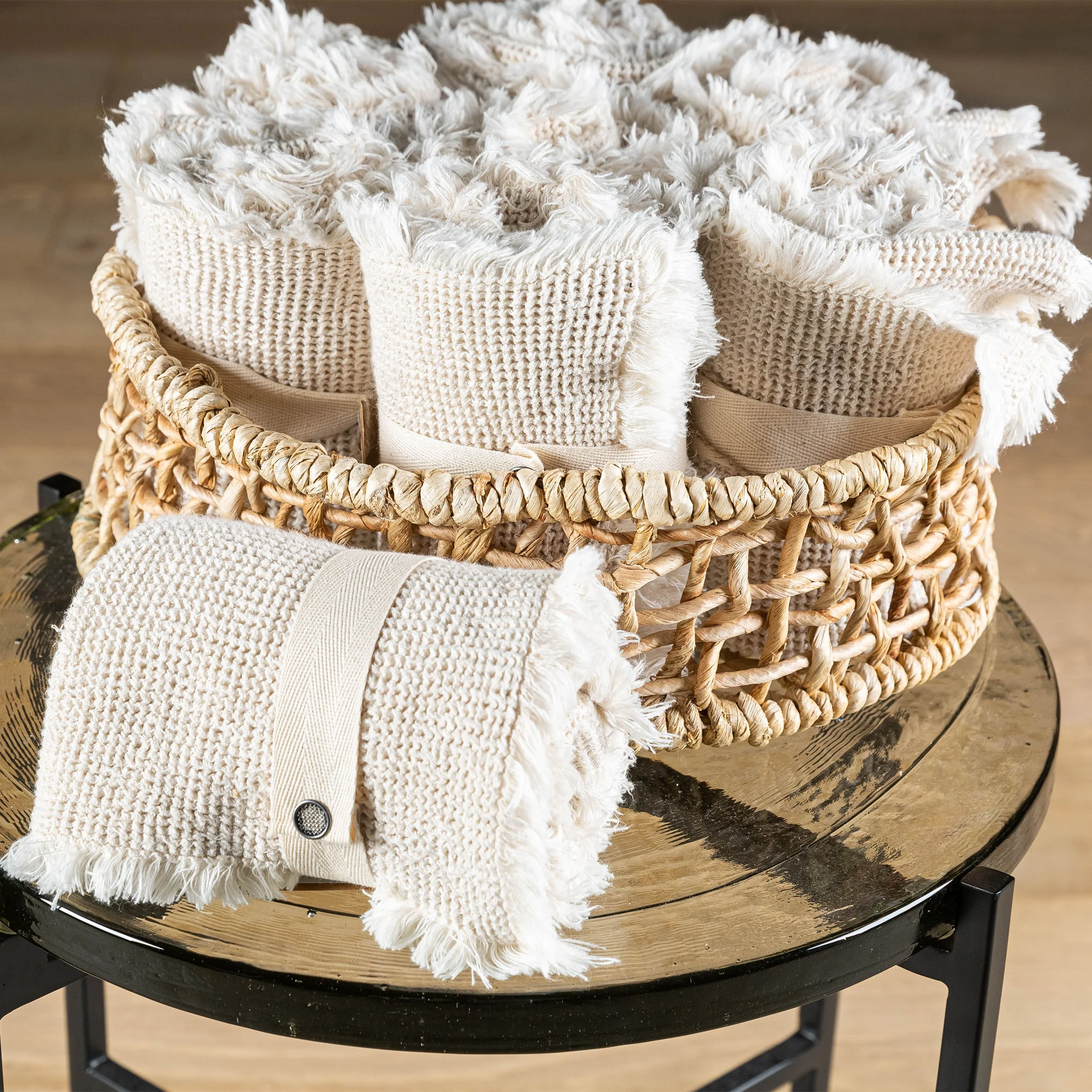 Waffle Towels with Fringes - Image 2