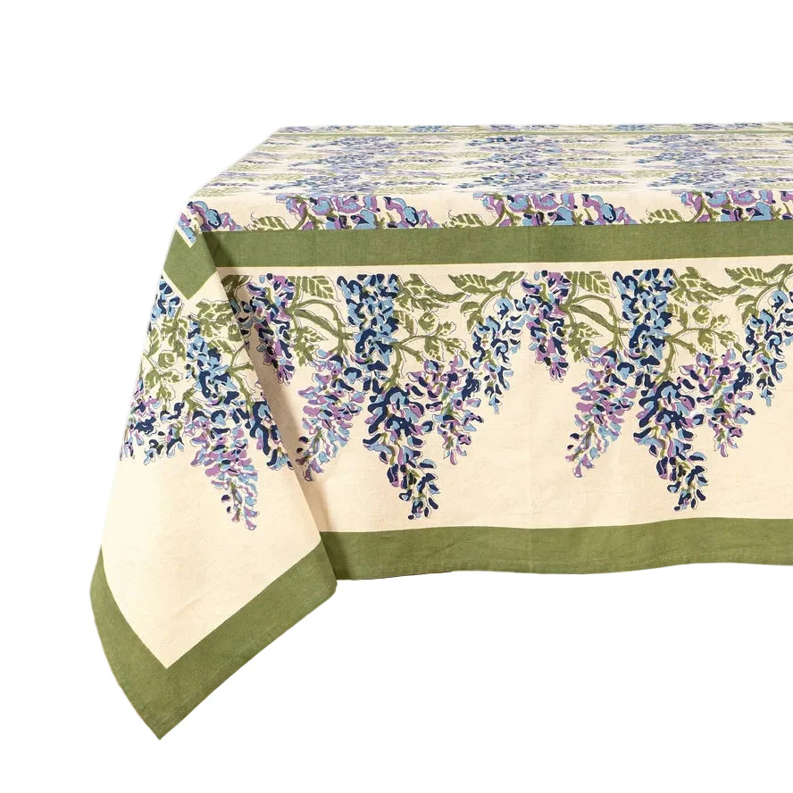 Wisteria Blue & Green Tablecloth